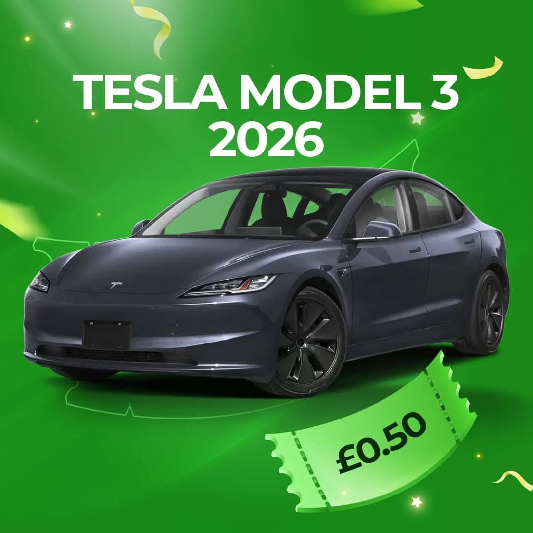 Win a Tesla Model 3 2026 from just 20p!